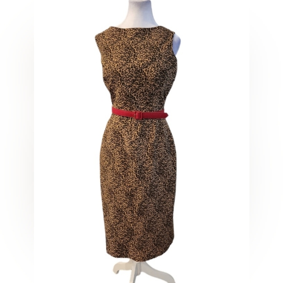 Bettie Page Animal Print Fitted Dress with Back Split and Open Back - Picture 8 of 17